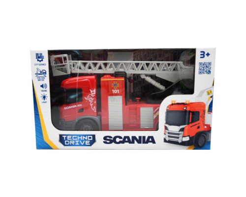 Автомодель детская Scania "Пожарная машина" TechnoDrive 6407KS, свет, звук