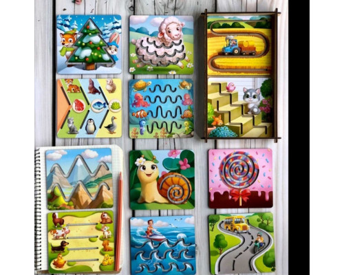 Деревянные трафареты для детей Ubumblebees (ПСФ094) PSF094 маленькие 12 шт