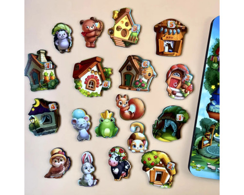 Дерев'яний пазл-вкладиш "Де чий будиночок на дереві?" Ubumblebees (ПСД172) PSD172 тришаровий