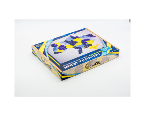 Деревянный пазл "Карта Украины" Арт-60906 сине-желтый 60х90 см