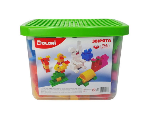 Конструктор "Звірята" 013888/05 в пластиковому боксі, 266 деталей