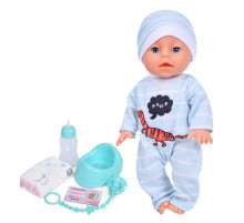 Детская игрушка Пупс YL2435A-2 33 см, пьет, звуковые эффекты, аксессуары в наборе