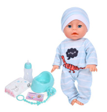 Дитяча іграшка Пупс YL2435A-2 33 см, п'є, звукові ефекти, аксесуари в наборі
