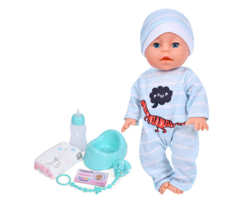 Дитяча іграшка Пупс YL2435A-2 33 см, п'є, звукові ефекти, аксесуари в наборі