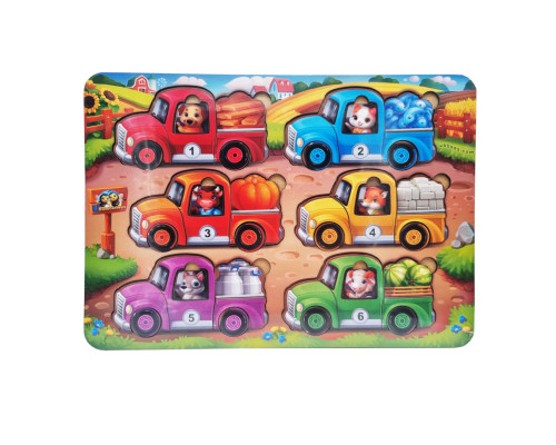 Розвивальна гра з картками "Тварини на вантажівках (літо) (ПСД216) PSD216