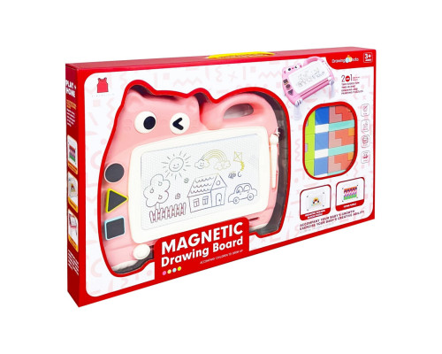 Магнітна дошка для малювання "Котик" 2 в 1 QY228(Pink) тетріс, пазли