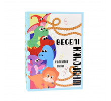 Розвиваюча гра "Веселі шнурочки Динозаври" 30524, 6 картинок, кольорові шнурки