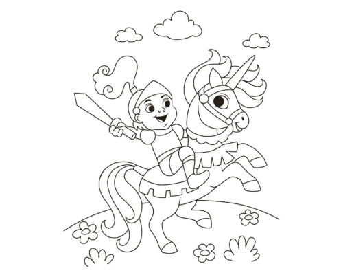 Детская водная раскраска "Кисточка и вода: Рыцарские времена" 2048001, 16 страниц