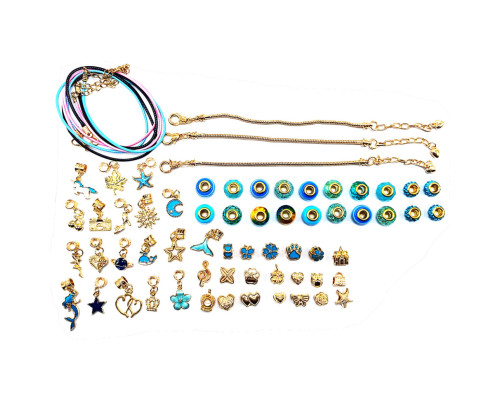 Набор для создания браслетов Pandora THE BEST GOLD(Blue) с подвесками