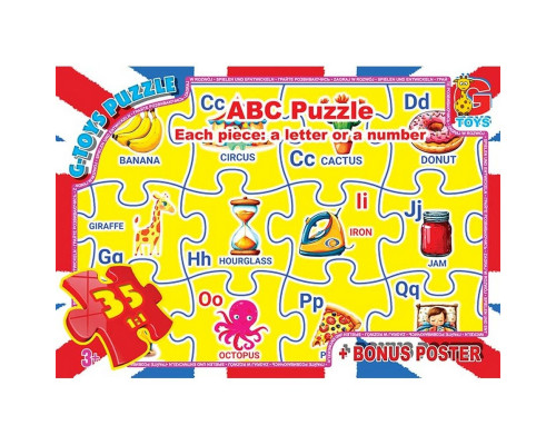 Дитячий пазл "Англійська Абетка" ABC02 постер 35 елементів
