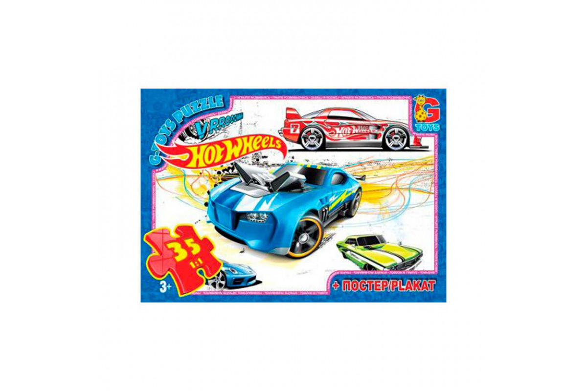 Пазли дитячі "Hot Wheels" FW769, 35 елементів Пазли дитячі "Hot Wheels" FW769, 35 елементів