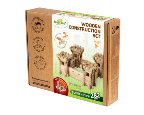 Деревянный конструктор "Оборонительные стены" Igroteco 900347, 282 детали