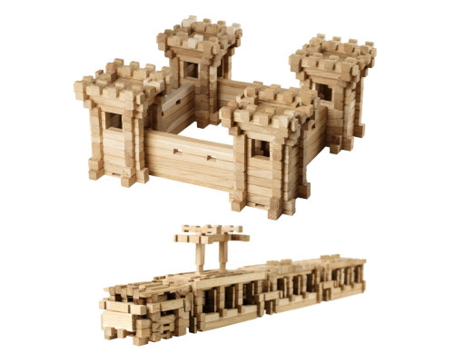 Деревянный конструктор "Оборонительные стены" Igroteco 900347, 282 детали