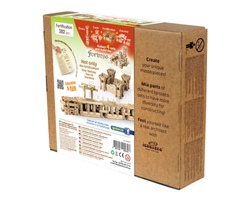 Деревянный конструктор "Оборонительные стены" Igroteco 900347, 282 детали