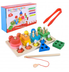 Дитяча дерев’яна іграшка "Пірамідка-сортер" C9417 рибалка, вкладиші