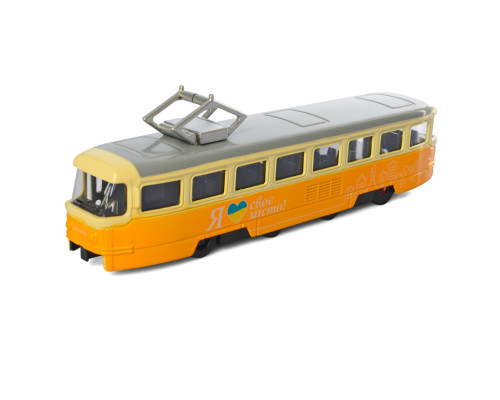 Дитяча іграшка Трамвай інерційний M5660, 18,5 см Жовтий