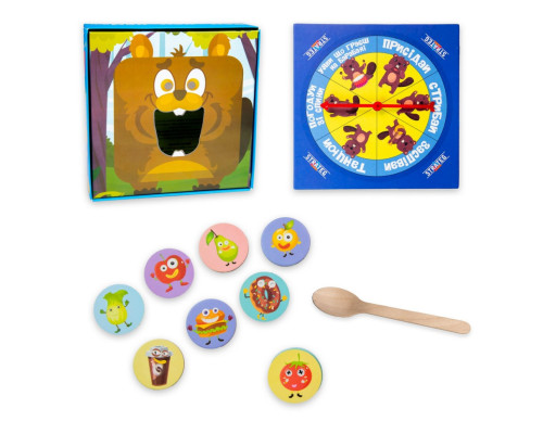 Настольная игра "Покорми меня - бобер" 30378 инструкция 20 фишек, рулетка