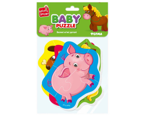 Дитячі бебі пазли "Ферма" VT1106-87 картинки - 4 шт