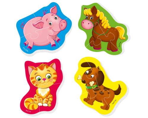 Дитячі бебі пазли "Ферма" VT1106-87 картинки - 4 шт