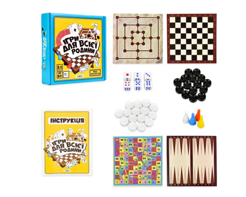 Набор настольных игр "Игры для всей семьи" 30688/1, 4 игры