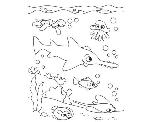 Детская водная раскраска "Кисточка и вода: Морские чудеса" 2048004, 16 страниц