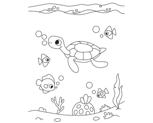 Детская водная раскраска "Кисточка и вода: Морские чудеса" 2048004, 16 страниц