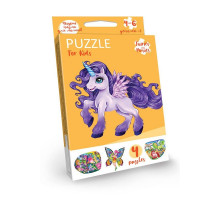 Дитячі розвиваючі пазли "Puzzle For Kids" PFK-05-12, 2 картинки  Єдиноріг фіолетовий