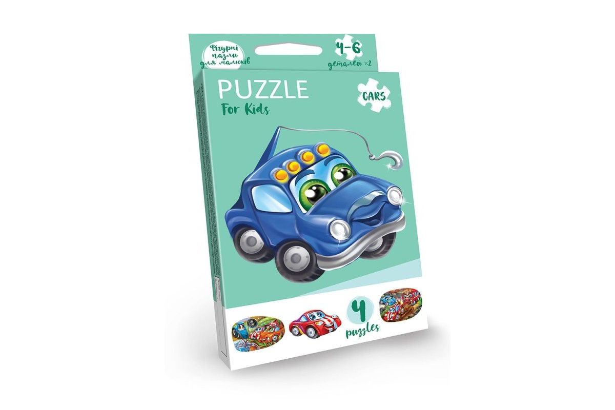 Дитячі розвиваючі пазли "Puzzle For Kids" PFK-05-12, 2 картинки  Машинка синя