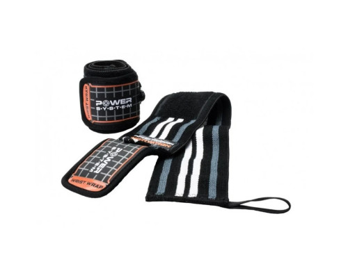 Кистевые бинты Wrist Wraps Power System PS-3500_Grey-Black