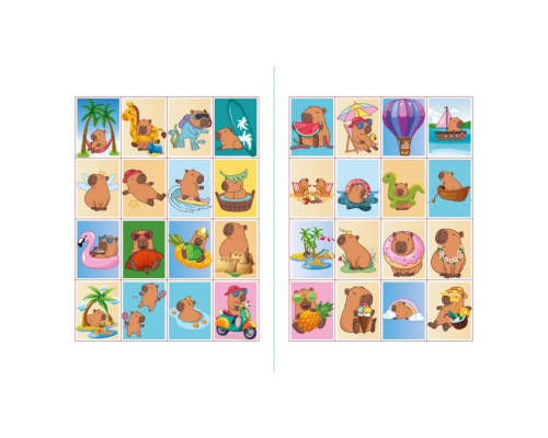 Дитяча розмальовка зі стікерами "Капібара на канікулах" CB21, 16 сторінок