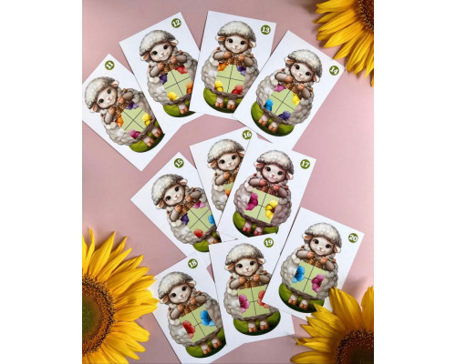 Деревянный пазл-сортер "Овечка на лужайке" Ubumblebees (ПСФ096) PSF096, 20 карт