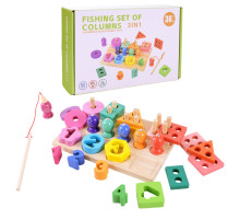 Дитяча дерев’яна іграшка "Пірамідка-сортер" C9416 рибалка, вкладиші