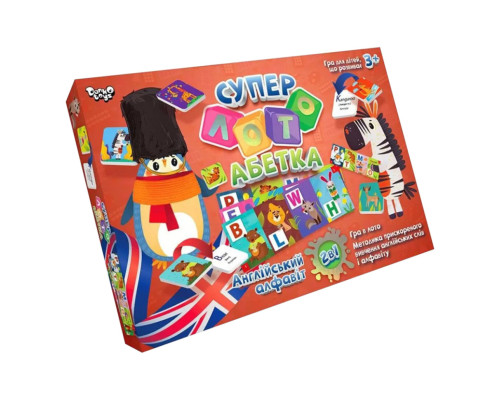 Настольная развивающая игра "Суперлото" Азбука CLA-01UE  укр / англ
