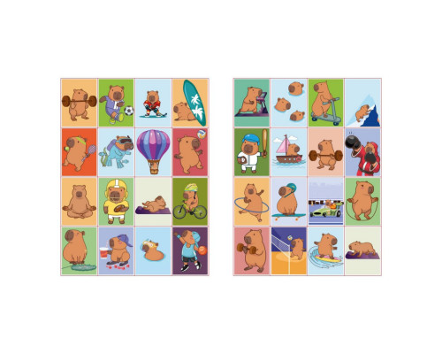 Дитяча розмальовка зі стікерами "Капібара і спорт" CB23, 16 сторінок