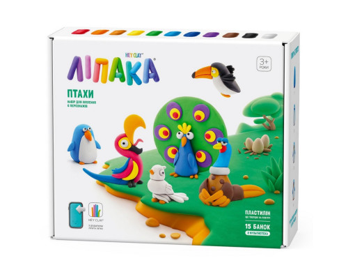 Меганабір пластиліну "Птахи" ЛІПАКА 15013-UA01 самостійно твердне
