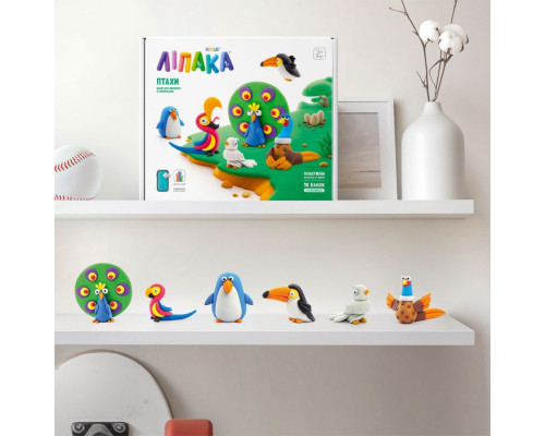 Меганабір пластиліну "Птахи" ЛІПАКА 15013-UA01 самостійно твердне