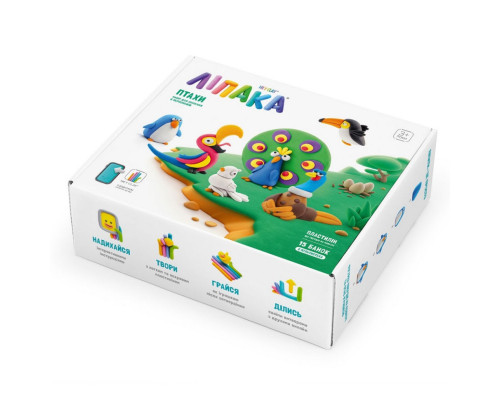 Меганабір пластиліну "Птахи" ЛІПАКА 15013-UA01 самостійно твердне