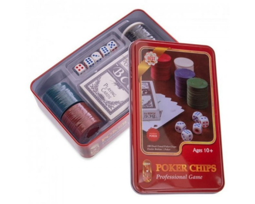 Настільна гра Покер J02070 в металевій коробці