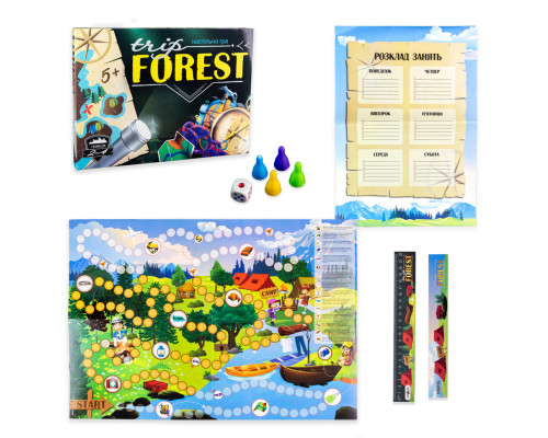 Настільна Гра-бродилка Trip Forest 30553 ігрове поле, 4 фішки, кубик