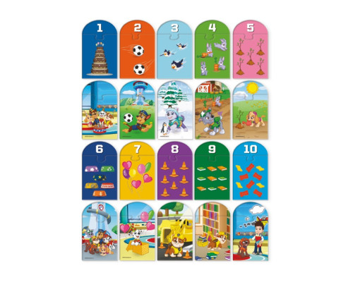 Пазл дитячий "Paw Patrol лічба від 1 до 10" 200621, 20 елементів
