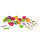 Детская игрушка "Шнуровка: Фрукты" M10C 12 продуктов, 2 веревки, 6 карт