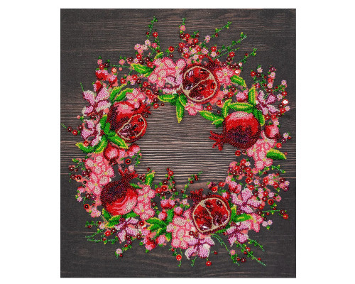 Набір для вишивання бісером "Червоні гранати" AB-890 на натуральному полотні