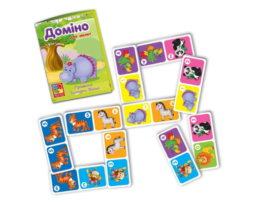Детская настольная игра Домино "Зоопарк" VT2100-07, 28 плиток