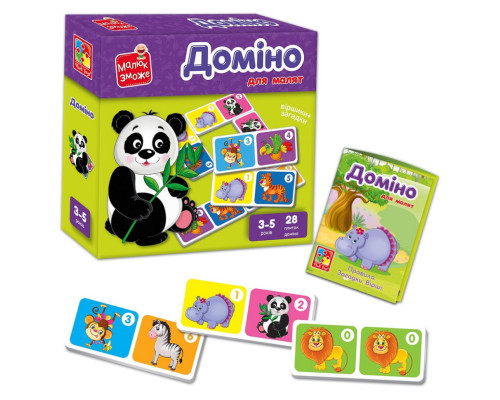 Детская настольная игра Домино "Зоопарк" VT2100-07, 28 плиток