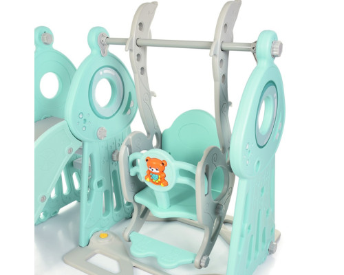 Дитяча гірка-гойдалка Bambi WM19011-5 з баскетбольним кільцем