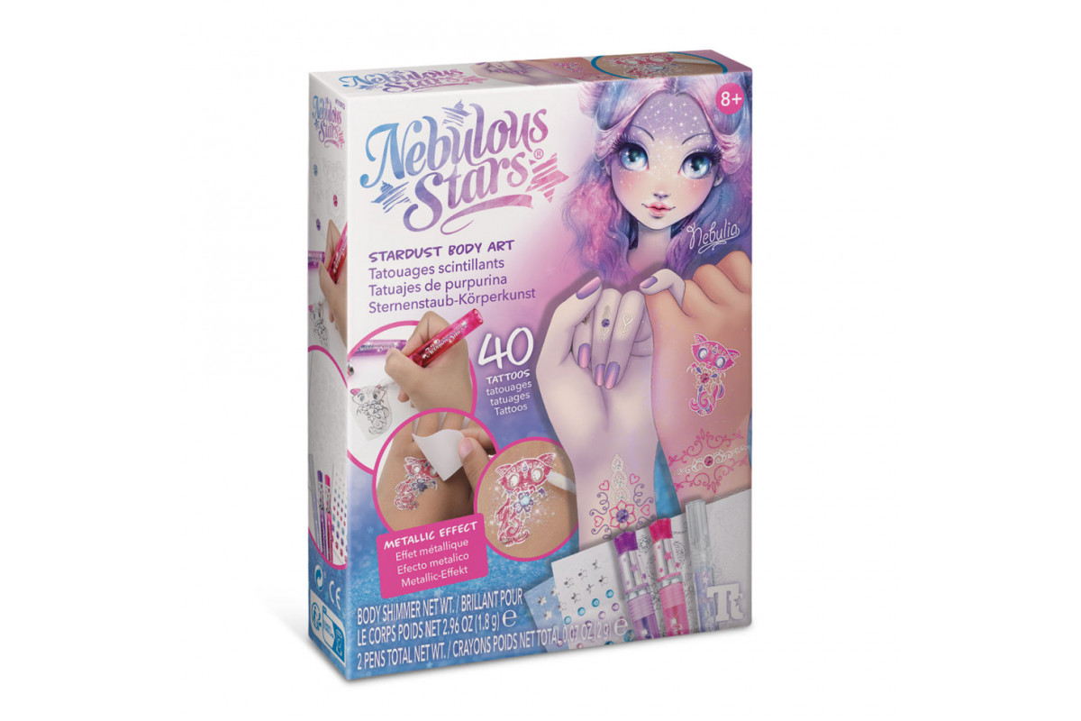 Набір для творчості Боді-арт: Зіркове сяйво Nebulous Stars 11012, 40 татуювань