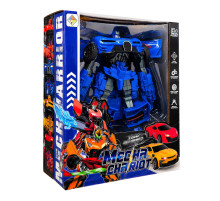 Детская игрушка Трансформер HY-3344(Blue) робот 18 см+машина