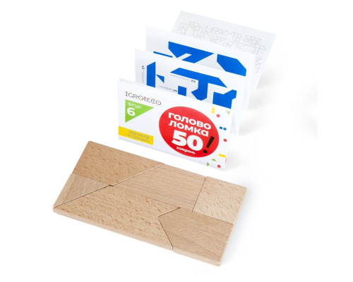 Дерев'яна головоломка "Танграм" Igroteco 900569, 6 елементів