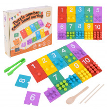 Дитяча дерев’яна іграшка "Цифри" C9412 пазли цифри, бусини