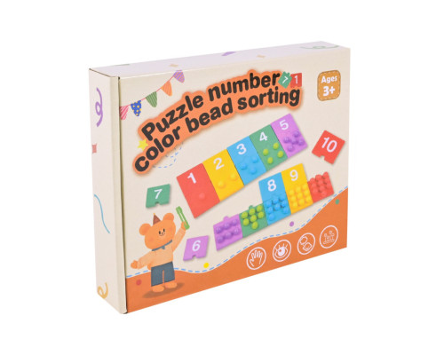 Детская деревянная игрушка "Цифры" C9412 пазлы цифры, бусины